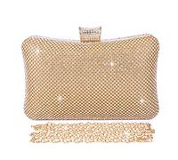 BAIGIO Gold Clutch Bag Evening Bags for Women Sparkly Rhinestone Glittering Diamond-like Handbags Shoulder Cross Body Bags for Bridal Wedding Party Prom