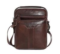 BAIGIO Men's Leather Shoulder Bag Travel Crossbody Casual Vintage Bag Sling Bag for Travel Work Business Coffee