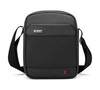 BAIGIO Men's Shoulder Bag Small Crossbody Handbag Mens Nylon Messenger Package Oxford Business Sack Black Men's Casual Package Shoulder Bag With Pockets Mens Crossbody Sack for Work Travel Outdoor A