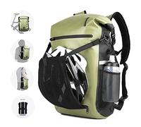BAIGIO Multifunctional Bike Rolltop Backpack for Rear Carrier Rack 22-25L Waterproof Bicycle Panniers Bag Cycling Back Seat Rucksack with Helmet Retaining Net & 15 inch Laptop Liner Bag, Sport Travel