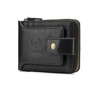 BAIGIO RFID Men Leather Zipper Wallet Zip Around Wallet Bifold Multi Card Holder Purse