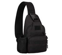 Tactical Military Chest Sling Bag Water Resistant MOLLE Shoulder Backpack Mens One Strap Daypack with Water Bottle Holder