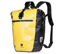 BAIGIO Waterproof Bicycle Rolltop Backpack Panniers 27-30L Bike Front Rack Bag Rear Carrier Rucksack Cycling Back Seat Bag with Detachable 17 inch Liner Handbag, Travel Sport (Yellow)