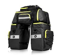BAIGIO Waterproof Bike Pannier Bag Set 3 in 1 Bicycle Rear Seat Truck Bag Cycling Cargo Rack Saddle Bags Shoulder Backpack with Rain Cover