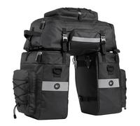 BAIGIO Waterproof Bike Pannier Bag Set 3 in 1 Bicycle Rear Seat Truck Bag Cycling Cargo Rack Saddle Bag Shoulder Backpack Bag with Rain Cover (Black)