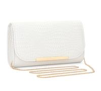 BAIGIO Women Evening Clutch Elegant Handbags Purses Shoulder Crossbody Phone Bag for Wedding Prom Formal Party Banquet Holiday (#1-White)