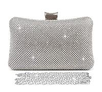BAIGIO Women's Clutches Diamante Silver Gold Clutch Bag for Wedding Party Sparkly Rhinestone Evening Bag Ladies Handbag