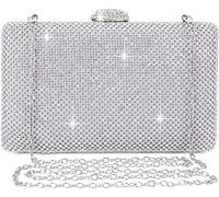 BAIGIO Women's Clutches Diamante Silver Gold Clutch Bag for Wedding Party Sparkly Rhinestone Evening Bag Ladies Handbag