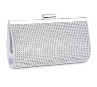 BAIGIO Women's Clutches Silver Diamante Clutch Bag Evening Bag Sparkly Rhinestone Wedding Clutch Prom Party Handbag (#A-Silver)