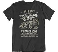 BAIGONGZHU Speedrace Vintage Racing Auto Race Formula Auto Car T-Shirt Shirt Shirts Gift S Black