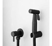 BAIHAO Bidet Spray Set, Wall Mounted Concealed Matte Black Toilet Bidet Sprayer Mixer Valve Brass Bidet Shower Tap and Holder with Booster Nozzle