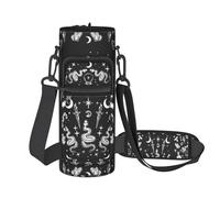 Baiheyi Goth Moon Water Bottle Sling Bag for 25oz/32oz Tumblers,Adjustable Neoprene Water Bottle Carrier Bag,Insulated Carrier with Shoulder Strap & Phone Pocket - Halloween Goth Gifts for Women