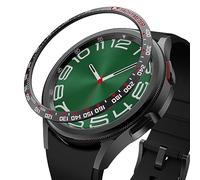 BAIHUIAM Bezel Cover Compatible with Samsung Galaxy Watch 6 Classic Case 47mm, Stainless Steel Bezel Ring Adhesive Cover Anti Scratch Protector Accessory - Black