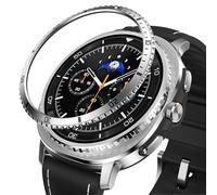 BAIHUIAM Bezel Cover Compatible with Samsung Galaxy Watch 8 Classic Case 46mm, Stainless Steel Bezel Ring Adhesive Cover Anti Scratch Protector Accessory, Silver