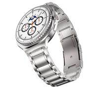 BAIHUIAM No Gap Bands Compatible with Samsung Galaxy Watch 8 Classic Band 46mm/ 8 44mm/40mm for Men, Business Titanium Band Replacement Strap, Silver