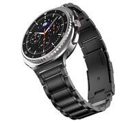 BAIHUIAM No Gap Bands Compatible with Samsung Galaxy Watch 8 Classic Band 46mm/ 8 44mm/40mm for Men, Business Titanium Band Replacement Strap, Black