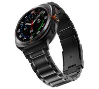 BAIHUIAM Titanium Bands Compatible with Galaxy Watch Ultra 2/1 47mm Band for Men, Solid Titanium Metal Band Business Replacement Strap for Galaxy Watch 8/7 Ultra 47mm (2025/2024), Black