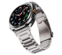 BAIHUIAM Titanium Bands Compatible with Galaxy Watch Ultra 47mm Band for Men Women, Solid Titanium Metal Band Business Strap Wristband for Galaxy Watch 7 Ultra 47mm (Classic Silver)