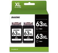 BAIINK 63XL Black Ink Cartridge Replacement for HP Ink 63 XL HP 63XL Compatible with OfficeJet 3830 4650 4652 4655 5252 5255 5258 Envy 4520 4512 DeskJet 1112 1110 3630 3632 2130 2132 Printer (2 Black)