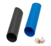 BaiJ Silicone Garlic Peeler Tube,2 Pieces Garlic Roller Peeler Kitchen Gadgets Tools Keep Your Hands Free of Odor Black/Blue