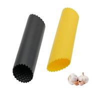BaiJ Silicone Garlic Peeler Tube,2 Pieces Garlic Roller Peeler Kitchen Gadgets Tools Keep Your Hands Free of Odor Black/Yellow