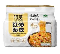 Baijia A-Kuan Sesame Paste Flavour Sichuan Broad Noodle (4 Servings Pack) 460g HALAL 红油面皮 麻酱味