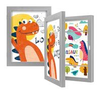 BAIJIALI 2 Packs Grey Kids Art Frames for Kids Artwork Frames Changeable Display 8.5x11 with Mat or 9x12 without Mat,Picture Frame for Kids Artwork Front Opening Holds 150 Horizontal &Vertical For