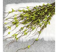 baijiexun 6pcs Artificial Willow Branches for Tall Vase 44Inch Fake Tall Greenery Stems Artificial Flowers Plants for Vases Home Wedding Decor