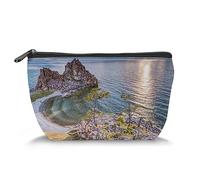 Baikal Russia Patternby, Makeup Bag Cosmetic Bag for Women,Shaman Rock Lake Baikal Russia,Large Capacity Makeup Bags Travel Toiletry Bag Accessories Organizer,Multicolor