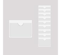 Baikeen Self Adhesive Clear Pockets,Clear Self Adhesive Card Label Pocket Holders Photo Pockets Sleeves for Index Cards,Planners,Cabinets,Shelves 10Pieces (160x110mm)