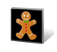 BAIKUTOUAN Christmas Gingerbread Man Cookies Square Brooch Pin Funny Lapel Tie Pin Crafts Badge for Costume Accessory