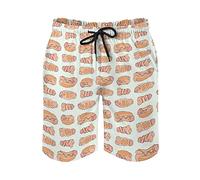 BAIKUTOUAN Happy Penis Dick Sweet Bacon Wrapped Men's Beach Shorts Quick Dry Short Pants Swim Trunks Swimwear Beachwear With Pockets M