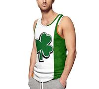BAIKUTOUAN Irish Flag With Shamrock Pattern Men's Sleeveless Vest Full Print Tank Top Shirts Tee For Casual Gym Workout XL