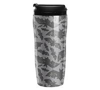 BAIKUTOUAN New Halloween Bats Travel Tumbler Coffee Mug Plastic with Lid Double Wall Insulated with Design Pattern Print Cup