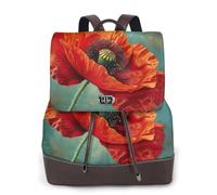 BAIlann poppy flower Print Trendy Women's Multipurpose Backpack Water-Resistant Bag for Travel Work Daily Life