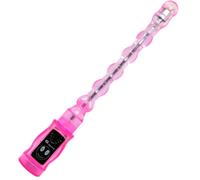 Baile Distortion flexible triple anal beads with vibrating pearls, Poids 0.150 Kg, Color Fuchsia