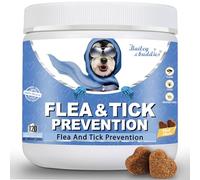 Bailey & Buddies Flea & Tick Prevention Chews for Dogs | 120 Chicken-Flavour Soft Chews | Natural Defence Supplement with Coconut Oil & Flaxseed | Safe for All Breeds & Puppies