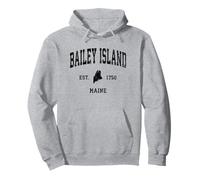 Bailey Island Maine ME Vintage Athletic Black Sports Design Pullover Hoodie