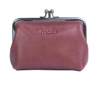 Bailey Leather Double Frame Purse - Large Ladies Coin Purse with Card Pocket, Pewter Clasp & Gift Dust Bag - Genuine Soft Leather - 12 x 9 x 5 cm - Brown/Black (Brown)