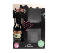 Baileys Original Irish Cream Liqueur Gift Set, Ribbed Tumbler Glasses | Officially Licensed, Baileys Original 17% ABV, 20 cl, 2 Ribbed Tumbler Glasses, Christmas, Gift Set