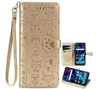 BAILI Animal Wallet Case for Motorola Edge 60 Neo, Leather Folio Cover Lovely Cat Dog Magnetic Closure Cartoon Design, Wallet Cover for Motorola Edge 60 Neo-008