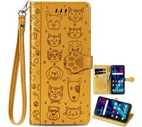 BAILI Animal Wallet Case for Samsung Galaxy A50/A30S/A50S, Leather Folio Cover Lovely Cat Dog Magnetic Closure Cartoon Design, Wallet Cover for Samsung Galaxy A50/A30S/A50S-007