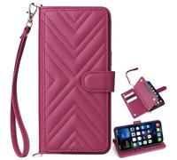 BAILI for Doro 8100/Doro 8200 Phone Case, Flip Leather Wallet Cover with 6 Card Slots Kickstand Magnetic for Doro 8100/Doro 8200-Red