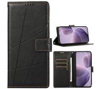 BAILI Wallet Case for Realme Note 60 India, Card Slots, Stand, Line Patterns Cover Compatible with Realme Note 60 India-Black