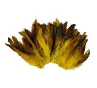 Bailinks 100PCS Natural Feather Set 15-20cm for Dream Catcher Crafting, Ideal for Wedding Decorations and DIY Art Projects with Genuine Feathers, Craft Supplies Accessory (Yellow)