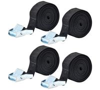 Bailinks 2-Pack Heavy Duty Tie Down Straps,Adjustable Lashing Straps with Buckle, Durable Black Tension Belts for Securing Cargo, Motorcycle, Trucks, Trailers, Luggage (25MMX2M)