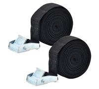 Bailinks 2-Pack Heavy Duty Tie Down Straps,Adjustable Lashing Straps with Buckle, Durable Black Tension Belts for Securing Cargo, Motorcycle, Trucks, Trailers, Luggage (25MMX3M)