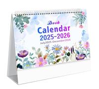 Bailinks 2025-2026 Desktop Standing Calendar, Compact Monthly Desk Calendar with Thick Paper, 20.5X20.5cm Flip Calendar from July 2025 to December 2026, Ideal for Home & Office Planning (A804)