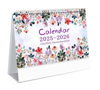 Bailinks 2025-2026 Desktop Standing Calendar, Compact Monthly Desk Calendar with Thick Paper, 20.5X20.5cm Flip Calendar from July 2025 to December 2026, Ideal for Home & Office Planning (A803)