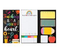 Bailinks 440pcs Sticky Notes Set - Fun Designs with Adorable Puppy, Classroom, Medical, and Cow Patterns for Educators and Kids Self-Adhesive Memo Pads for Teacher,Doctor and Student Gifts (TeacherB)